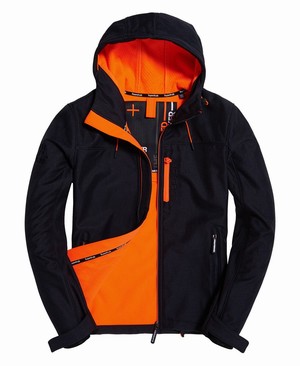 Superdry Hooded SD-Windtrekker Férfi Kabát Sötétkék/Narancssárga | AYIZJ8576